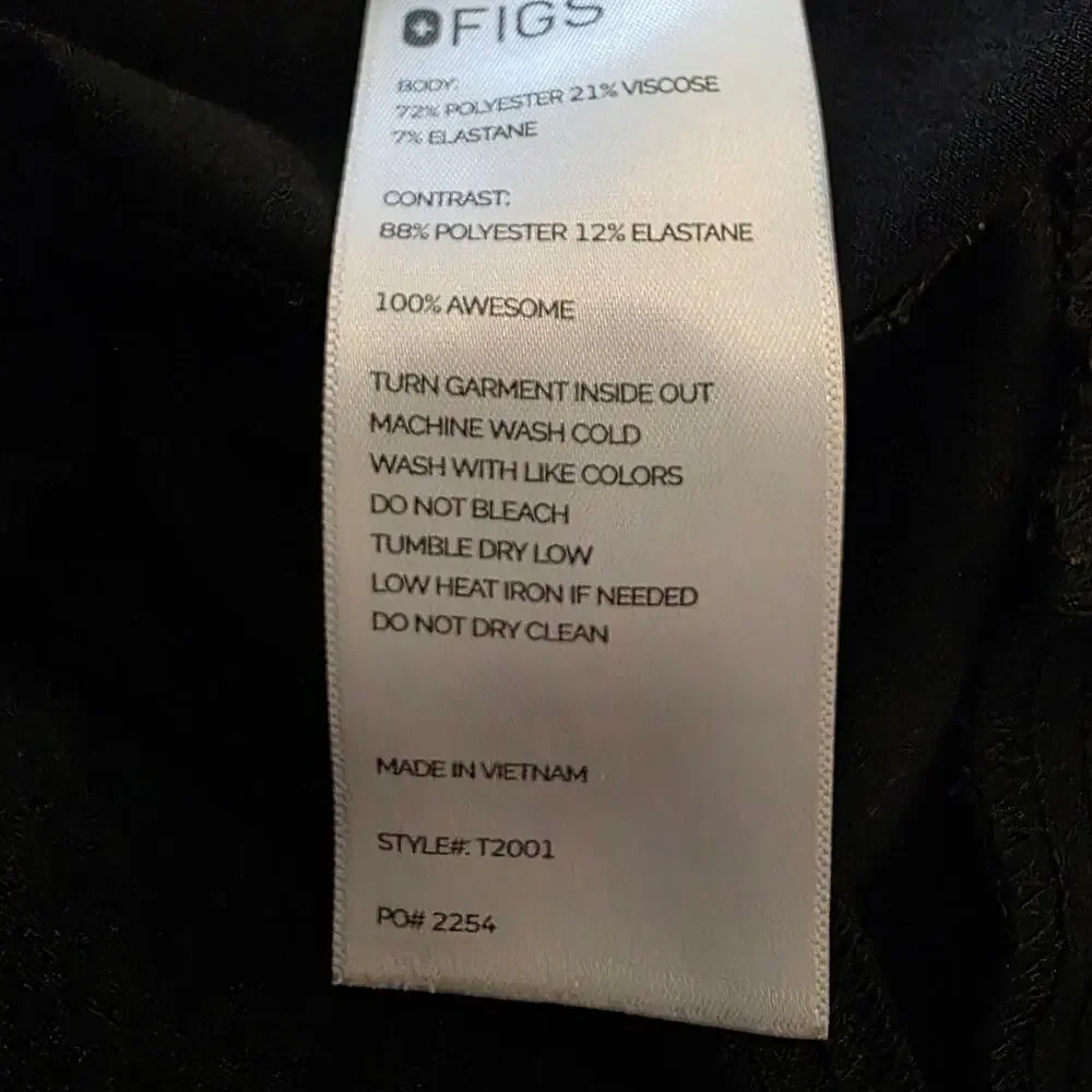FIGS Men's Axim Cargo Black Scrub Pants Size XXL(B)